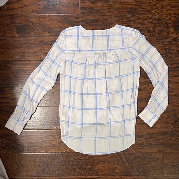 Max Studio Soft Lightweight Surplice Plaid Top Longer Back Fit Size XS - Picture 11 of 11